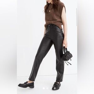 Madewell Perfect Vintage Black Faux Leather Jeans, 29